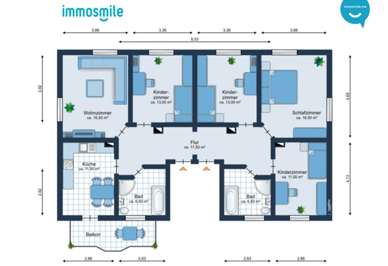 5-Raum Wohnung in Chemnitz • Balkon • 2 Tageslichtbäder • Wanne&Dusche  • Ebersdorf • jetzt mieten