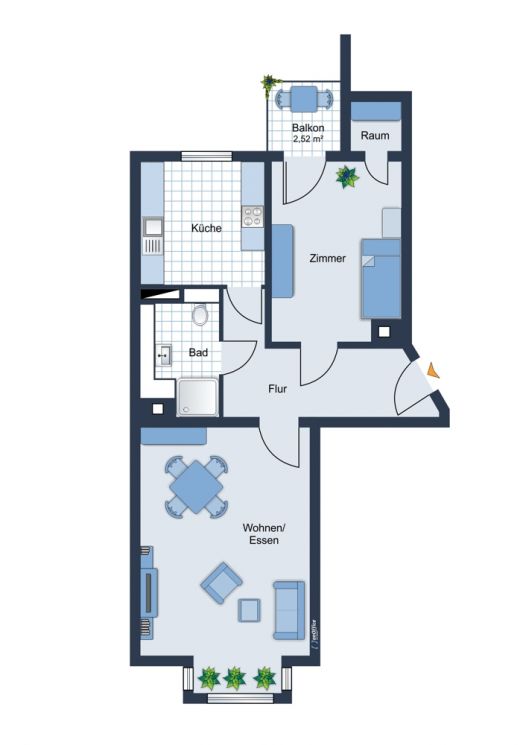 Eigentumswohnung • 2-Zimmer • mit Balkon • vermietete Kapitalanlage • in Chemnitz Gablenz