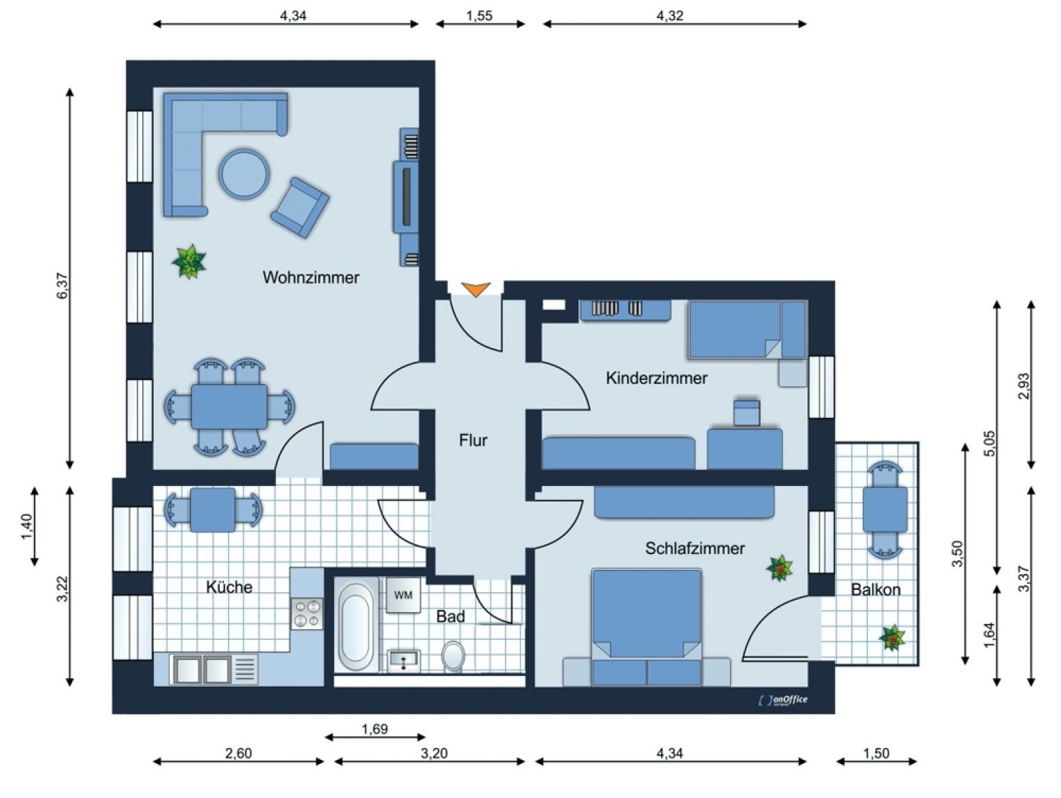 3-Zimmer Wohnung • Balkon • Tageslichtbad mit Wanne • Einbauküche • Stellplatz  • jetzt anrufen!