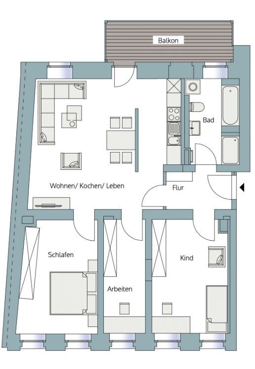 4-Raum Wohnung • Tageslichtbad • Fußbodenheizung • Erstbezug • NEU saniert •  Chemnitz • Sonnenberg