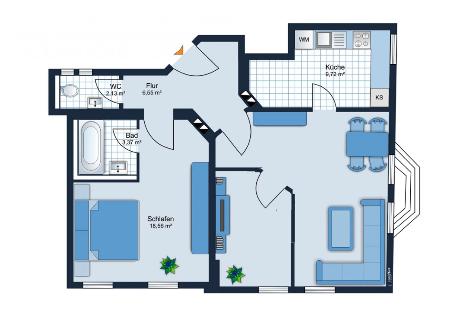 3-Raum in Chemnitz • separates WC • Laminat • imposante Jugendstilvilla • Altbau • Schnell sein!