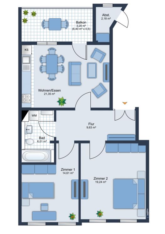 Mietwohnung • auf dem Sonnenberg • in Chemnitz • Erstbezug • mit Küche • Balkon • hochwertig saniert