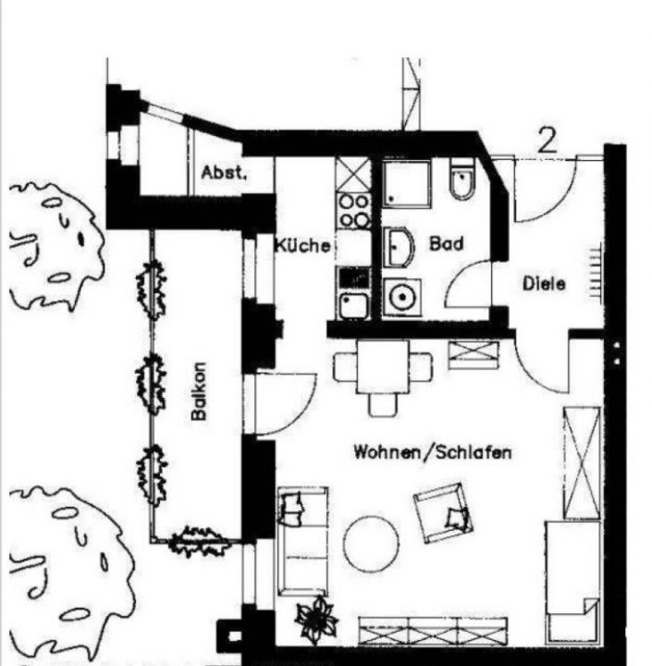 Einbauküche • Schloßchemnitz • 1-Raum Wohnung • Balkon • zur Miete • nahe Küchwald • jetzt anrufen