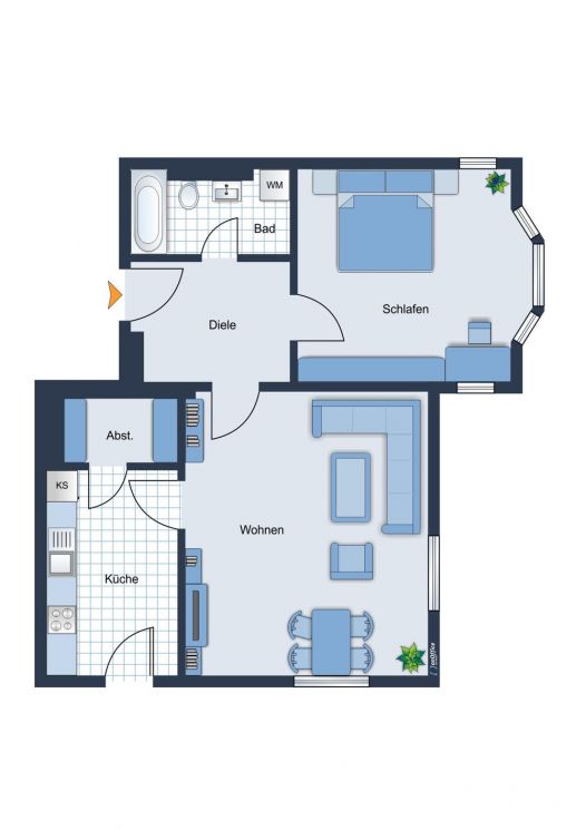 Anlageobjekt • 2 Raumwohnung • Kaßberg • investieren und anlegen • Parkett • vermietet