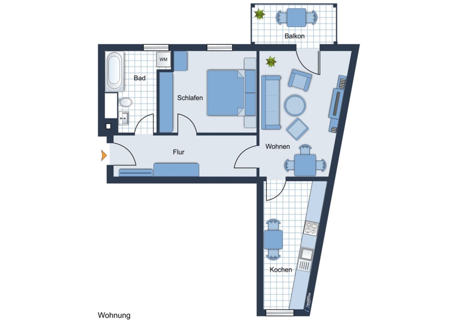 2-Raum • mit Balkon • Stellplatz • Tageslichtbad • Sonnenberg • in Chemnitz • Einbauküche