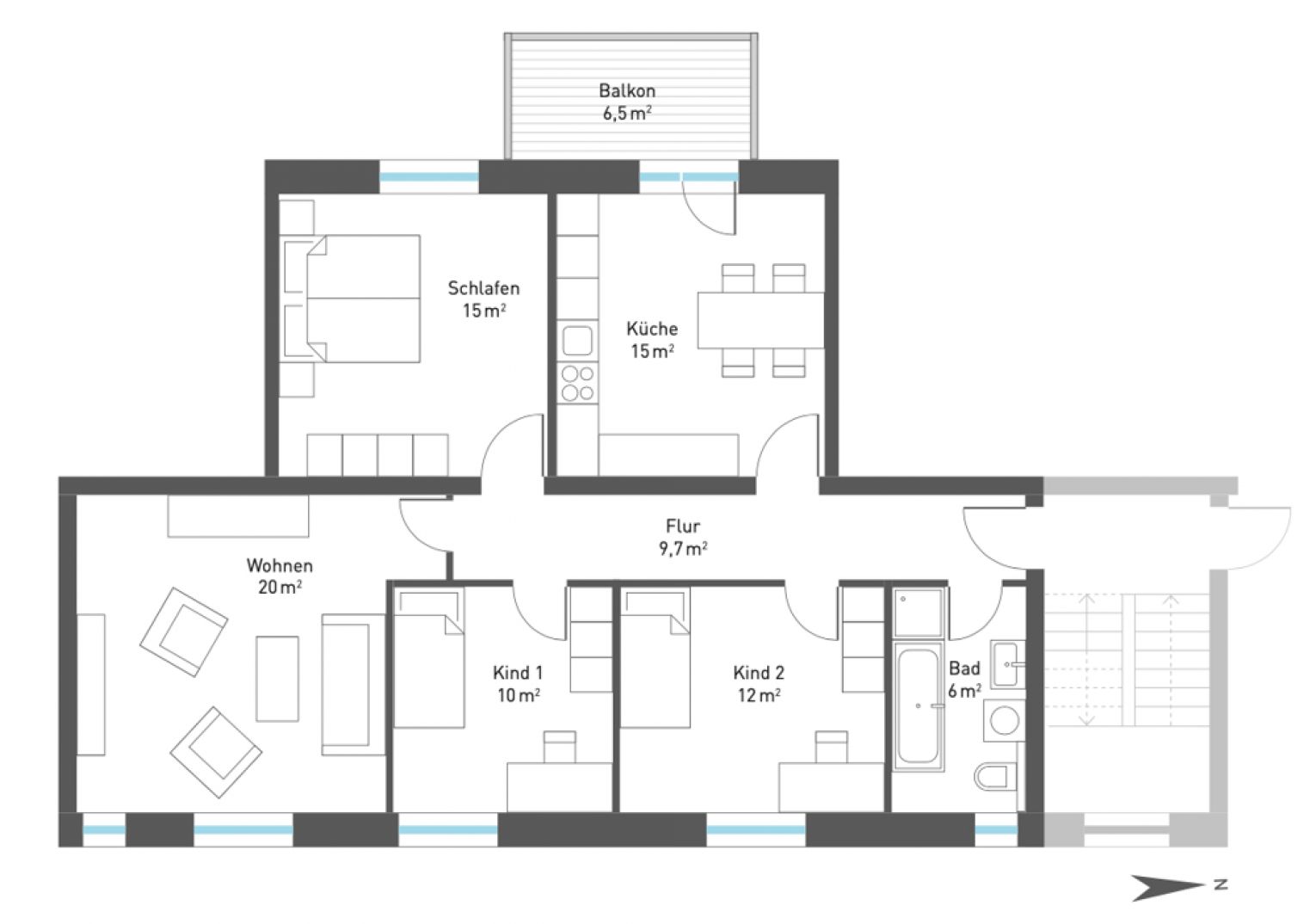 4-Zimmer Wohnung in Chemnitz • Balkon • Tageslichtbad • Wanne • Stellplatz • schnell sein lohnt sich