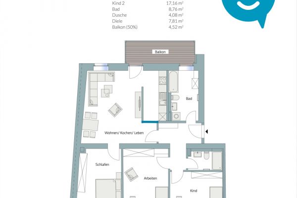 4-Raum Wohnung • Erstbezug • Fußbodenheizung • moderne Bäder • Balkon • Mieten • Termin vereinbaren