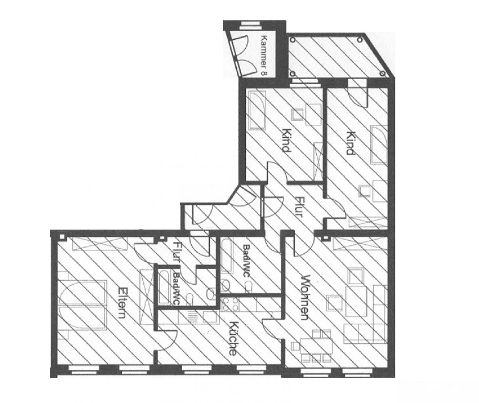 4-Raum-Wohnung • großer Balkon • 2 Bäder mit Wanne • neues Laminat • Zentrum • ruhige Lage