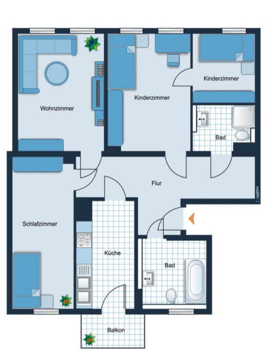 4-Raum Wohnung in Chemnitz • Erstbezug • Wanne • Einbauküche • Kappel • Balkon • jetzt Mieten