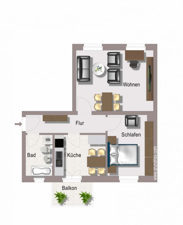 Balkon • 2-Raum Wohnung • ruhige Lage • Tageslichtbad • Sonnenberg • in Chemnitz