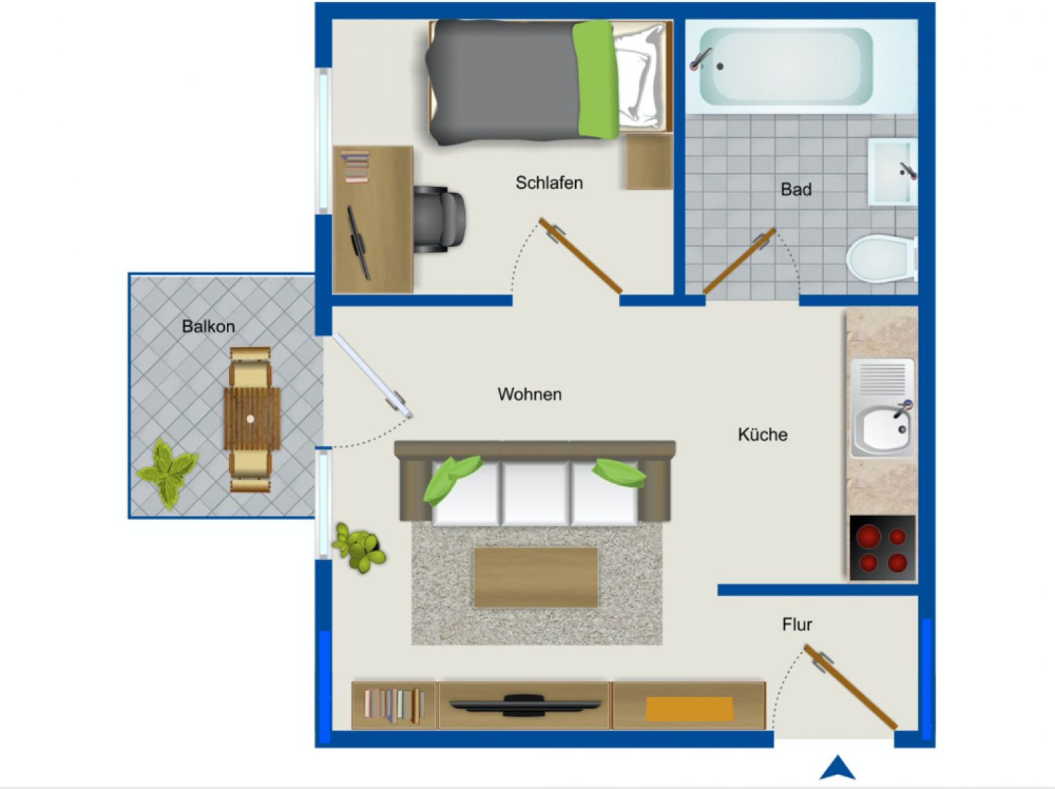 Mietwohnung • 2 Raumwohnung • mit Balkon • NEUES Laminat • Schloßchemnitz • jetzt Termin vereinbaren