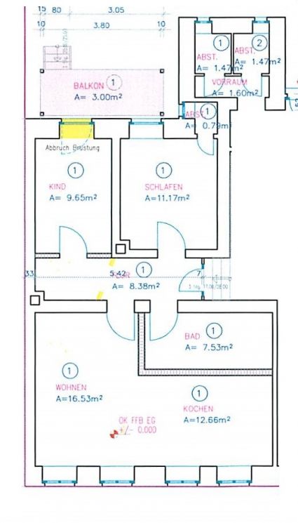 3-Raum • modernes Laminat • Balkon • weiße Stiltüren • Hochparterre • Lutherviertel • Mieten