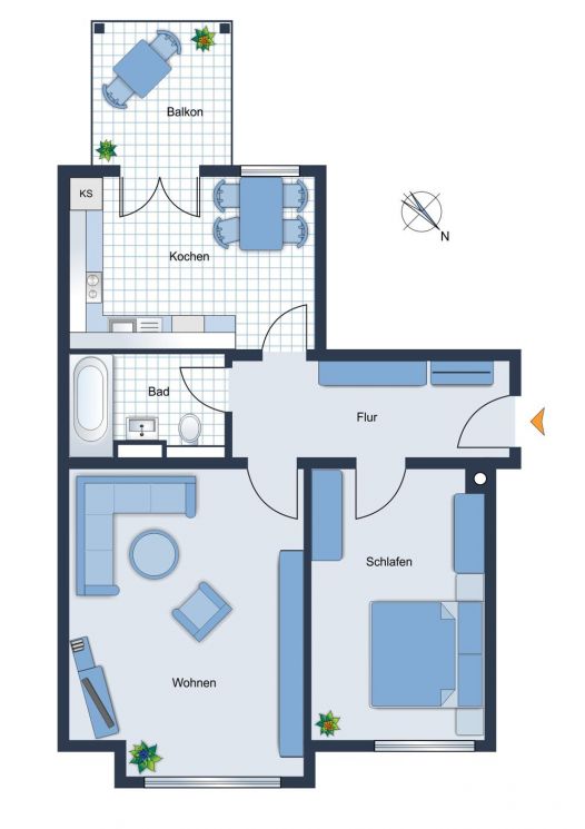 Balkon • 2-Raum Wohnung in Chemnitz • zum fairen Preis • Einbauküche  • Hilbersdorf • jetzt anrufen!